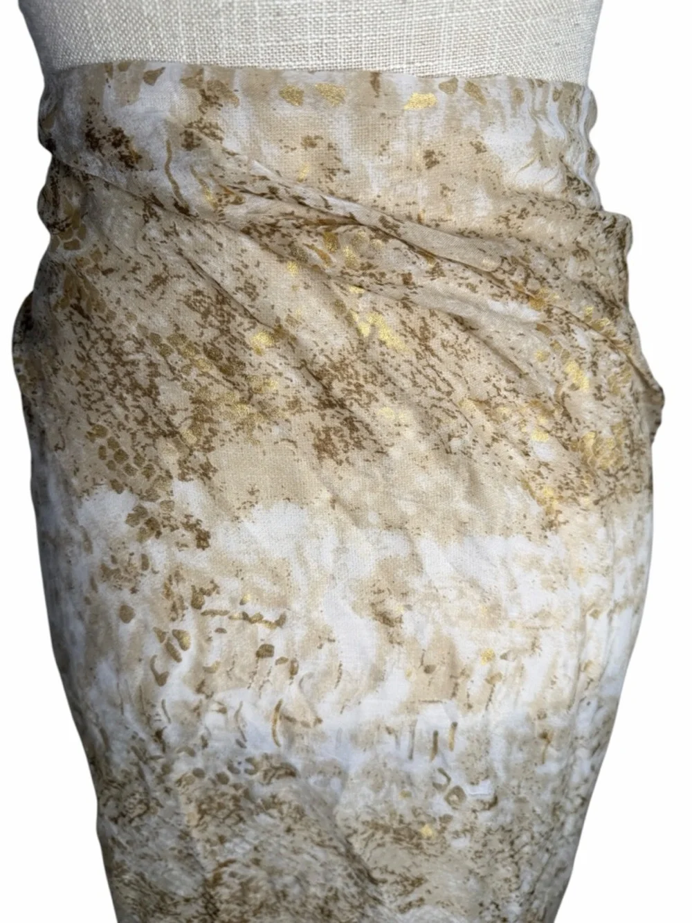 Pool To Party By Subtle Luxury Gold Neutral Toned Wrap Sarong - Picture 5 of 11